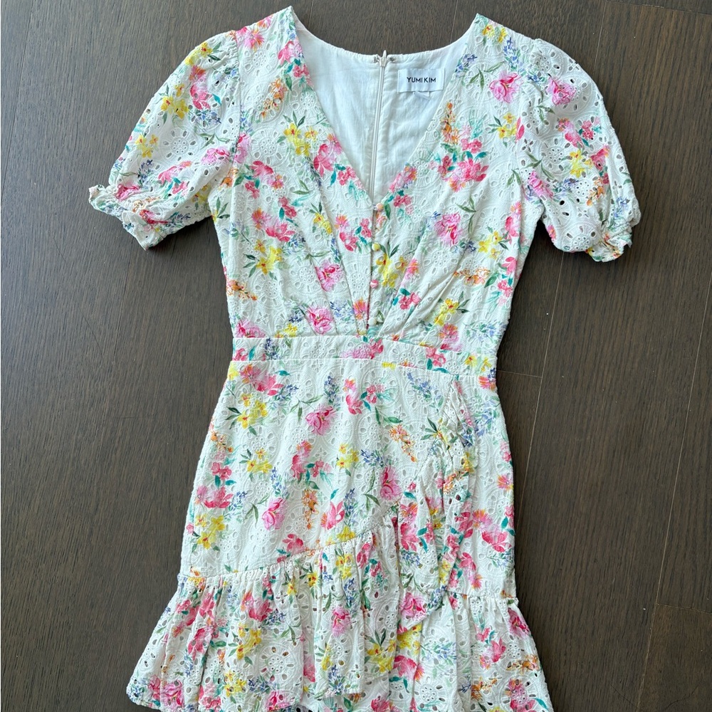 Yumi Kim Floral Lace Dress with Puff Sleeves